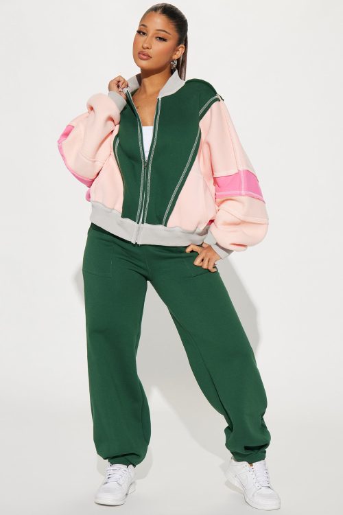 Jasmine Colorblock Jogger Set – Green/combo