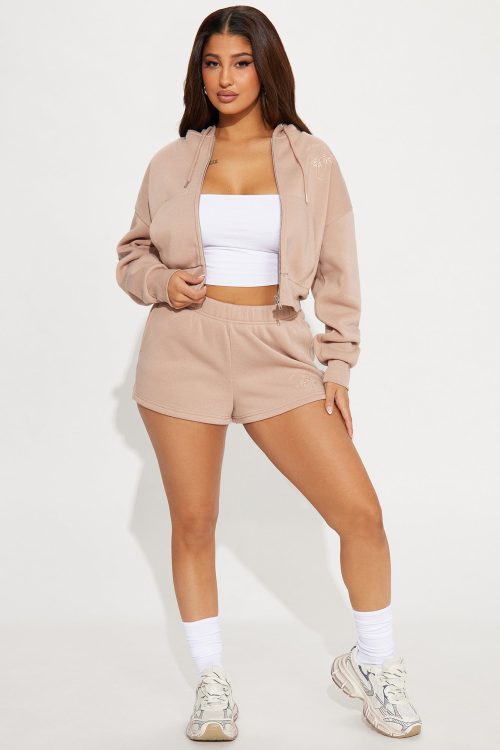 My Favorite Hoodie Short Set – Taupe