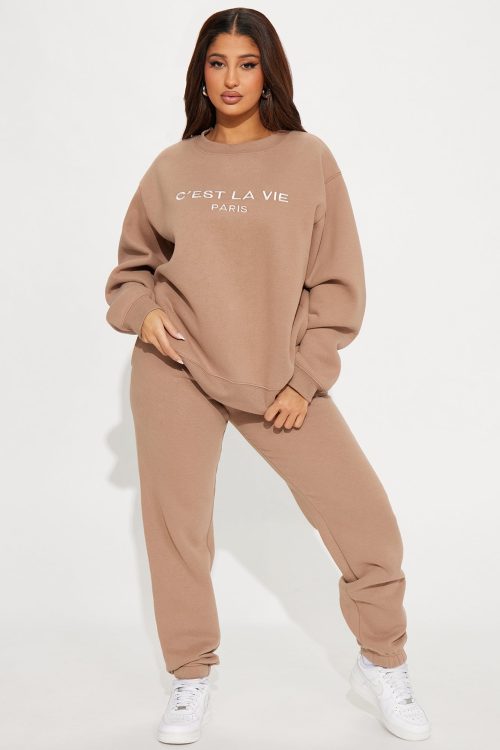 C’est La Vie Sweatpant Set – Mocha