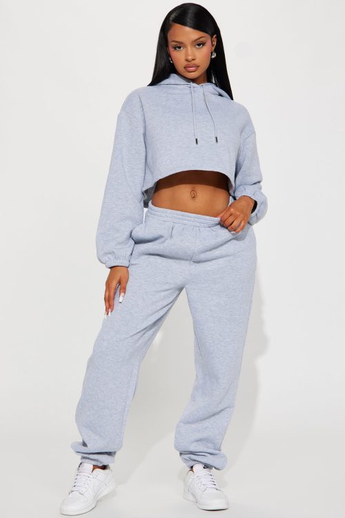 Find Out Fleece Jogger Set – Heather Grey