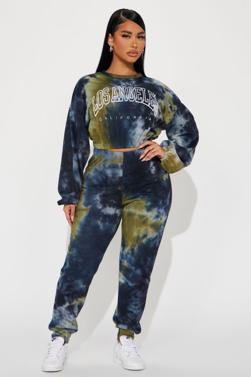 Los Angeles Tie Dye Jogger Set – Olive/combo