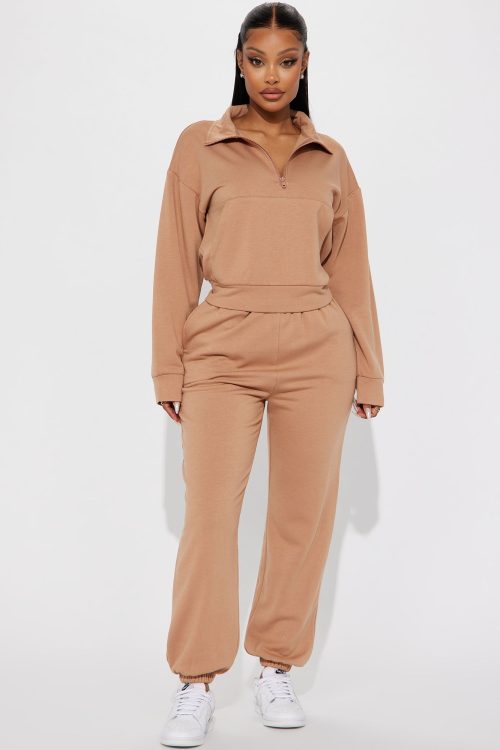 Chill Day Fleece Jogger Set – Mocha