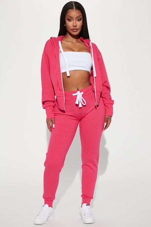 Chill Mode Hoodie And Jogger Set – Pink