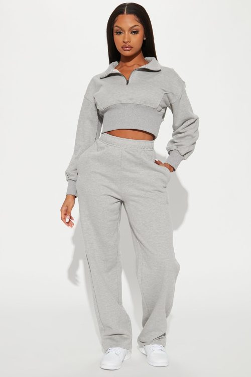 Its Always Casual Pant Set – Grey