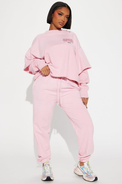 Apres Vibes Jogger Set – Pink