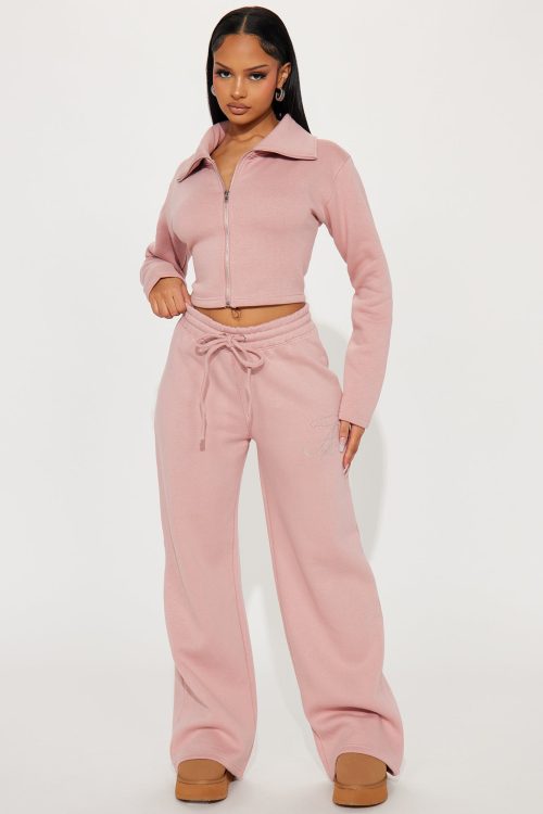 Sweet Angel Fleece Pant Set – Pink